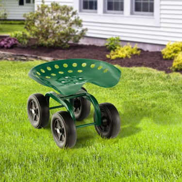 Garden Cart with Height Adjustable and Swivel Seat