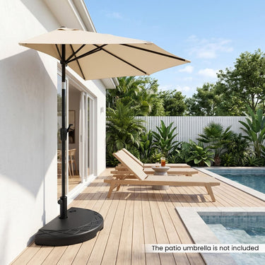 Half Round Patio Umbrella Base 20kg Water and Sand Fillable Umbrella Stand