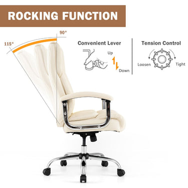 Height Adjustable Office Chair with Upgraded Padded Armrest