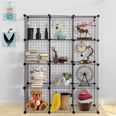 Metal Wire Free Standing DIY Storage Cubes with 8/12 Cubes