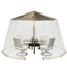 Umbrella Mosquito Netting, Patio Umbrella Mesh Screen W/ 2 Double-Zippered Doors - PatiojoyAU