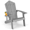 Outdoor Adirondack Chair - Oversized Patio Chairs w/Hidden Cup Holder, Realistic Wood Grain - PatiojoyAU
