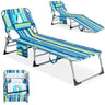 Beach Chair Chaise Lounge - Tanning Chair with Face Arm Hole, Detachable Pillow, Adjustable Backrest - PatiojoyAU