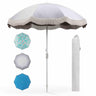 2M Beach Umbrella with Fringe, Outdoor Tassel Umbrella with Push Button Tilt - PatiojoyAU