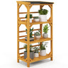 3-Tier Plant Stand, Outdoor Storage Shelf, Wooden Storage Rack with Weatherproof Asphalt Roof - PatiojoyAU