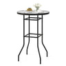 Patio Bar Table, Round Counter Height Bistro Table with Tempered Glass Tabletop, 97 cm Outdoor Cocktail Table - PatiojoyAU