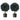 Set of 2 Artificial Purple Rose Topiary Ball Trees, 55cm Faux Boxwood Ball Tree with Cement-Filled Pot