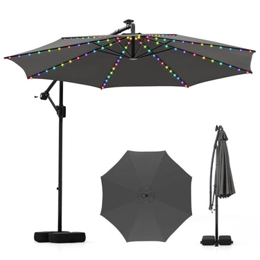 3 m Solar Offset Hanging Umbrella with Base