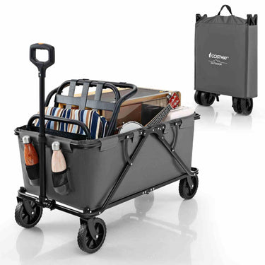Heavy-Duty Wagon Cart  with Adjustable Handlebar