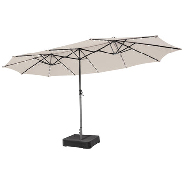 4.7M Double Sided Patio Umbrella with Solar Lights