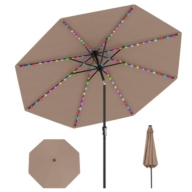 3 m Solar Patio Umbrella with 96 LED Lights