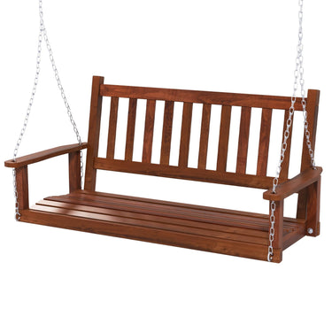 2-Person Wooden Outdoor Porch Swing for Garden