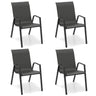 Patio Rattan Chairs Set of 4, Stackable Dining Chair Set with Wicker Woven Backrest & Seat - PatiojoyAU