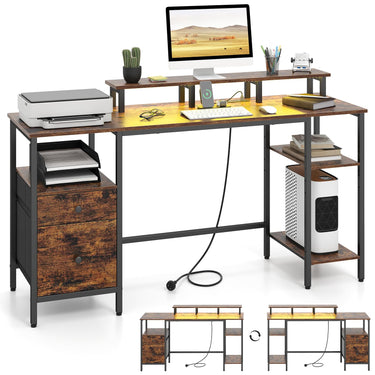 Reversible Office Desk with Charging Station