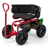 Rolling Garden Cart Scooter, Outdoor Heavy-Duty Gardening Cart w/ 26cm Tires - PatiojoyAU
