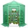 Walk-in Greenhouse, Hexagonal Greenhouse with PE Cover & Metal Frame - PatiojoyAU