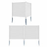 Air Conditioner Fence Panels, 112 x 114 cm Vinyl Picket Fence with Metal Ground Stakes - PatiojoyAU