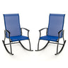 2 Pieces Outdoor Rocking Chairs, Patio Cozy Rockers w/Breathable Backrest - PatiojoyAU