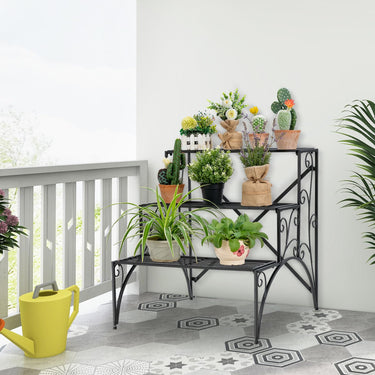 3-Tier Ladder Style Plant Rack, Flower Pot Stand