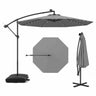 3m Hanging Offset Umbrella, Cantilever Umbrella with 32 LED Lights - PatiojoyAU