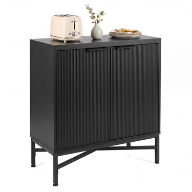 Fluted Sideboard Buffet Cabinet with 2 Doors, Modern Accent Storage Cabinet