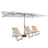 426 CM Double-Sized Patio Umbrella with Crank Handle, Vented Tops, Large Outdoor Market Twin Umbrella with 10-Rib Metal Structure - PatiojoyAU