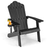 Outdoor Adirondack Chair - Oversized Patio Chairs w/Hidden Cup Holder, Realistic Wood Grain - PatiojoyAU