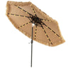 32 LED Hula Thatched Tiki Umbrella, Solar Powered Hawaiian Style Beach Umbrella with 8 Ribs - PatiojoyAU