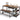 4-Person 3 Pieces Dining Table Set with 2 Benches and Wine Rack