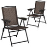 2/4 PCS Patio Folding Chairs, Adjustable Backrest Chairs with Armrest, Portable Deck Lounge Chairs with Steel and Textilene - PatiojoyAU