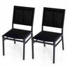 2 Pieces Outdoor Dining Chairs, Patio Armless Chair w/Breathable Seat & Backrest - PatiojoyAU