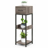 3 Tier Indoor Tall Plant Stand, Metal Plant Table with Drawer, Anti-Tipping Devices - PatiojoyAU