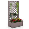 Outdoor Planter Box with 3-Height Trellis, Self-Watering Raised Garden Bed Trellis with Water Level Indicator - PatiojoyAU