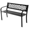 Garden Bench, Metal Park Bench, Metal Bench for Terrace & Balcony, 116 x 50 x 75cm, Black - PatiojoyAU