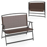 180KG Folding Outdoor Garden Bench, 2-Person Patio Bench with Backrest and Armrests - PatiojoyAU