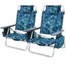 2-Pack Backpack Beach Chair, 5-Position Outdoor Reclining Chairs w/Head Pillow, Storage Pouch - PatiojoyAU