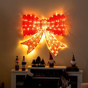 93 CM Lighted Christmas Bow Decoration with 150 Warm White LED Lights