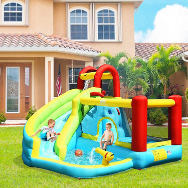 Inflatable Kids Water Slide Jumper Bounce House Splash Water Pool with Water Gun