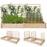 Raised Garden Bed w/ 2 Planter Boxes & 3 Trellis, Outdoor Wooden Planter Box Kit for Flower - PatiojoyAU