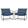 2 Pieces Sling Accent Chair, Indoor Outdoor Leisure Chair w/Seat & Back Cushions - PatiojoyAU