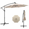 3m Solar Patio Offset Umbrella, Cantilever Umbrella with 40 LED Lights - PatiojoyAU