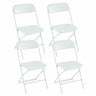 4 Pack Metal Folding Chairs, Portable Patio Chairs w/Plastic Seat & Back, Heavy-Duty Metal Frame - PatiojoyAU