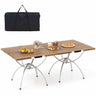 2 Pack Folding Camping Table, Extendable Lightweight Picnic Table w/Wood-grain Tabletop - PatiojoyAU