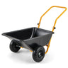 Dual-Wheel Wheelbarrow, Heavy-Duty Garden Utility Cart with Built-in Stand, Pneumatic Tires - PatiojoyAU