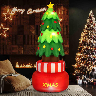 245 CM Christmas Inflatables with Built-in LED Lights and Water Bags