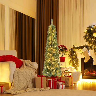 150 cm/180 cm/210 cm/240 cm Pencil Christmas Tree with LED Lights and Memory Branchs