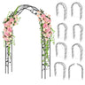 2.5M Tall Metal Arbour Archway 2 Half Arches, Garden Arch Arbor Trellis for Climbing Plants Roses Vines - PatiojoyAU