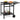 Movable Dining Cart Table Double-Shelf Trolley with Folding Tabletop