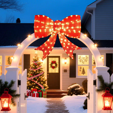93 CM Lighted Christmas Bow Decoration with 150 Warm White LED Lights