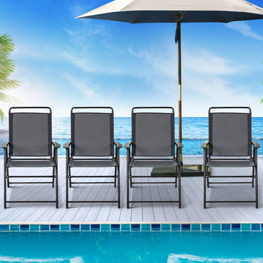 Outdoor 4pcs Folding Chairs, 150 kg Capacity 4 Packs Collapsible Chairs, Portable Chairs - PatiojoyAU